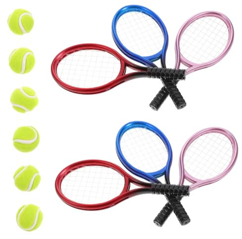 TOKIDNY 6set Portachiavi Ciondolo Forma Di Pallina Da Tennis Mini Racchetta Da Tennis Bomboniere Per Feste Accessorio Sportivo Per Appassionati