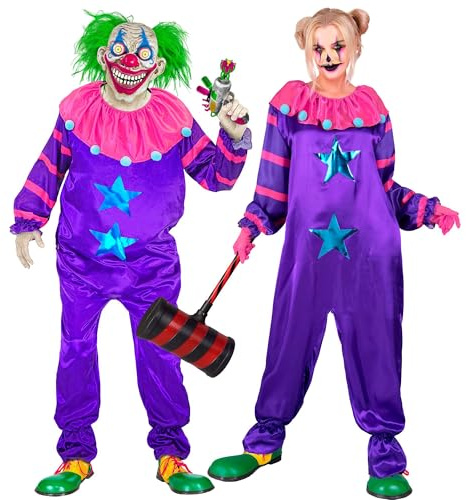 W WIDMANN MILANO Party Fashion - Horror Clown Kostüm | Overall im Weltraum-Look, Killer Clown für Halloween, Gruselpartys und Karneval