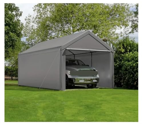GSJNHY Abri Portable pour l'extérieur Abri d'auto extérieur 10x20 Pieds, abri de Rangement Robuste avec auvent, Garage Portable avec parois latérales et Portes Amovibles