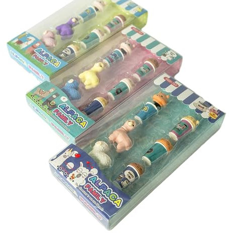 3-teiliges Cartoon-Persönlichkeits-Alpaka-Set, Radiergummi, Lernprüfung, Klassenzimmer, Schreibwaren, 3 Sets
