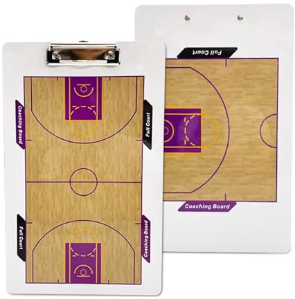 Trainertafel, Basketball Boardmarker, Tatktikboards, Handball Coach-Board, Basketball Taktikboard, Professional Basketball Taktikbrett, Coach Board, Zwei Seiten mit Vollem und Halbem Spielfeld