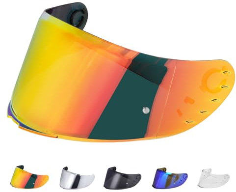 Visiera Casco Moto per MT V-14 Targo/Targo Pro/Blade 2,Sostituzione della Visiera della Lente del Casco del Parabrezza del Motociclo per Il Casco Integrale (Rosso)