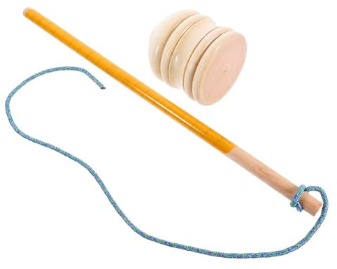 HAWILLOSCH Holzspielzeug Gyroskop Aprikosenholz Nostalgischer Für Mädchen Und Senioren Fördert Kreativität Und Motorik Zufälliger Peitschenstab Enthalten