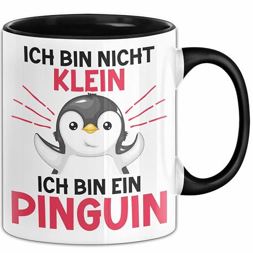 Lustige Tasse Geschenk Pinguin Mit Sonnenbrille Cooles Design (Schwarz)