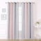 KAHEAUM Rideaux Chambre, Rideau Occultant avec Rideaux Voilage Double Draperies Décoration de Fenêtre avec Motif d'Etoiles Perforée pour Maison Chambre Fille Enfant, L132 x H240 cm,Rose Gris,Lot de 2