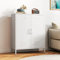 Kommode Optimierter Belüftung – Metall Sideboard mit Doppeltür, Metall Kommode verstellbaren Regalböden, stabil & langlebig, mit durchdachter Anleitung,Mehrzweckschrank (Weiß)