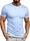Genfien Men's Knit Shirt Short Sleeve Crew Neck Casual Summer Regular Fit Solid Color Knitted Shirts Blue