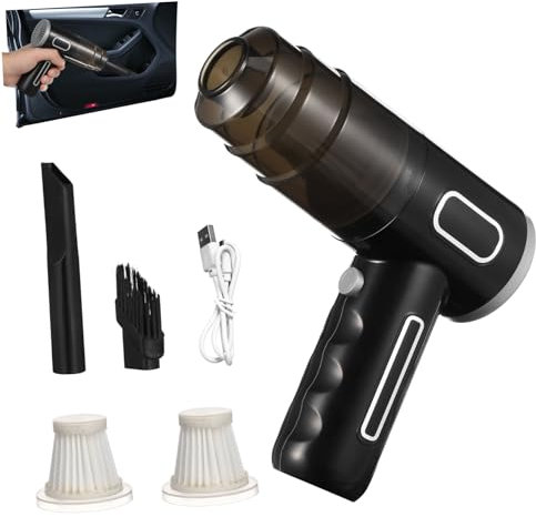 MAGICLULU Aspirateur de Voiture Portable sans Fil Aspirateur pour Véhicule et Maison Nettoyeur à Poussière avec Embouts Interchangeables et Double Batterie au Lithium