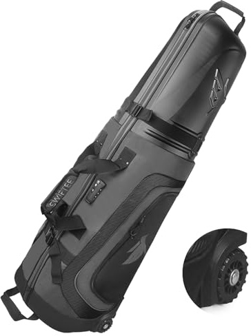 SWIFTEE Premium Golf Travel Bag with Hard Case Swiftee Branded Top & TSA Lock – 1680D Oxford Fabric, Oversized Wheels, Lightweight Airline Carrier for Maximum Club Protection