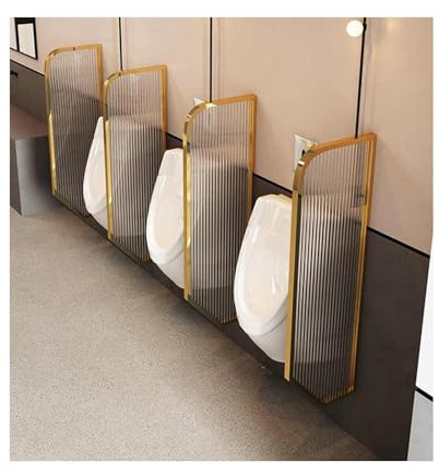 HUFIREHU Separador De Urinarios ParticióN De Inodoro para Urinario Montaje En Pared para Hombres Urinario Privacidad Mamparas Sanitarias para Urinarios(Titanium)