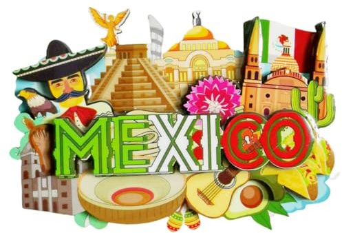 Mexico 3D Landmark Refrigerator Magnet Tourist Souvenirs Wood Magnetic Stickers Mexico Fridge Magnet Home & Kitchen Decoration from China