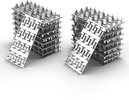 Riyhch 30 Pack 4x2 Pronged Truss Plates with 8mm Nail Teeth, Galvanized Steel Flat Mending Plates Repair Tie Plate Bracket Thickness 1mm, for Timber Roofing Wood Truss Connector Plate