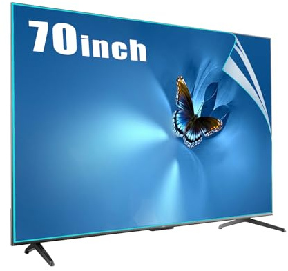 Mattes Anti-Glare-TV-Bildschirmschutz, 70 Zoll Anti-Blau-Licht-/Anti-Kratz-Schutzfolie, Indoor-Outdoor-Anti-Glare-Schutz für LCD, LED, OLED & QLED,70in