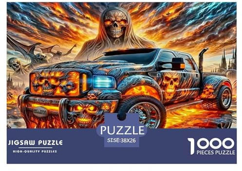Monster Pickup LKW 1000-teilige Puzzle Impossible Geschicklichkeitsspiel Für Die Ganze Familie, Klassische Geschenk Lernspiel Herausforderung Spielzeug Home Dekoration 38x26cm/1000pcs