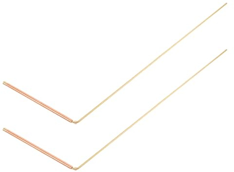 Beavorty Lot de 2 Baguettes de Sourcier en Cuivre Pur 99%, Tête Plate Bicolore, Outils de Divination et Détection de Métaux pour Chasse au Trésor, Chasse aux Fantômes et Exploration