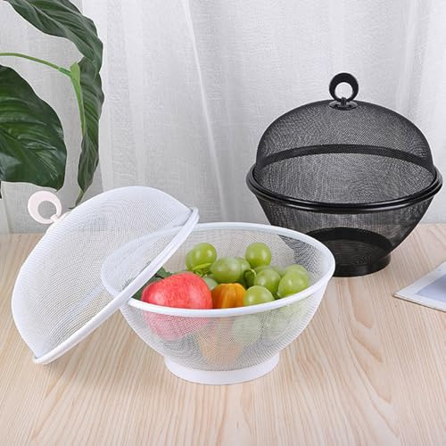 Large Capacity Mesh Fruit Basket with Lid Fly-Proof Fruit Bowl Easy to Clean Dishwasher Safe Fruit Basket with Cover