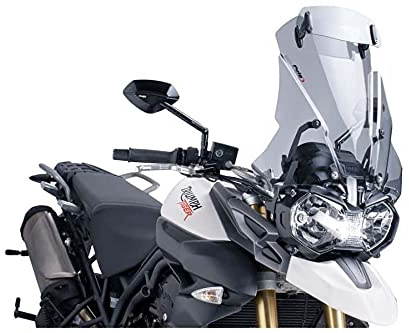 Puig 5918W Touring-Scheibe mit Verstellvisier Transparent, entwickelt zur Optimierung der Aerodynamik, mehr Windschutz und höheren Komfort und Stabilität unter allen Fahrbedingungen