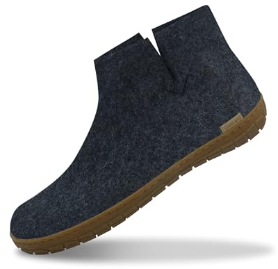 Glerups Women's and Men's Indoor and Outdoor Slippers with Rubber Sole | Unisex Wool Slipper Boots | Comfy Men's and Women's Slipper Boots | Cosy Gents and Ladies Boot Slippers