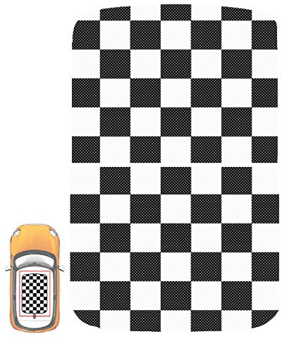 Paileco Adhesivo de vinilo para techo solar automotriz para F60 (1 juego de 2 piezas, a cuadros, vinilo)