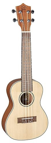 J&D CS-3 Konzert Ukulele, Massiv Fichtendecke, Mahagonikorpus, 18 Bünde, Palisander Griffbrett, Okoumé Hals, Chrom Hardware, Natürliches Satin Finish
