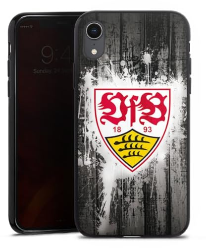 Silikon Hülle kompatibel mit Apple iPhone Xr Case schwarz Handyhülle VfB Stuttgart Offizielles Lizenzprodukt Bundesliga