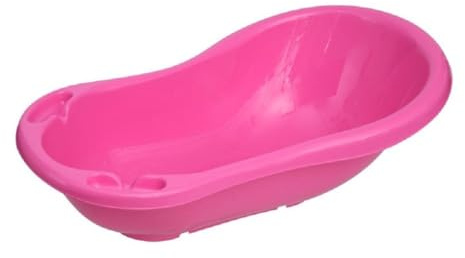 Lorelli Babybadewanne mit Ablagefächer, 84 cm lang, ergonomische Form ab Geburt pink