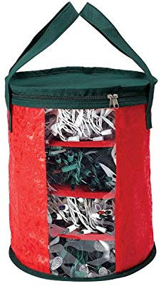 Just for Christmas Light Storage Reel Holder with Zip top with Easy Carry Handles Lightweight Storage Bag With 4 Compartments Organizes and Hold up to 800 Lights