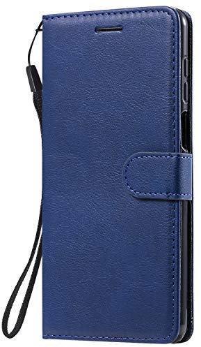DENDICO Coque pour Xiaomi Redmi Note 9 Pro/Redmi Note 9S, PU en Cuir Coque Portefeuille Étui Housse, Design Classique TPU Coque pour Xiaomi Redmi Note 9 Pro/Redmi Note 9S - Bleu Marin