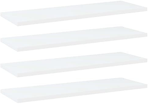 vidaXL 4X Bücherregal Brett Wandboard Wandregal Regal Regalboden Wand Board Ablage Hängeregal Schweberegal Weiß 60x20x1,5cm Holzwerkstoff