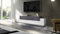 Dmora - Meuble TV Teo, Buffet bas de salon, Base pour meuble TV, 100% Made in Italy, 200x45h52 cm, Blanc brillant et ardoise