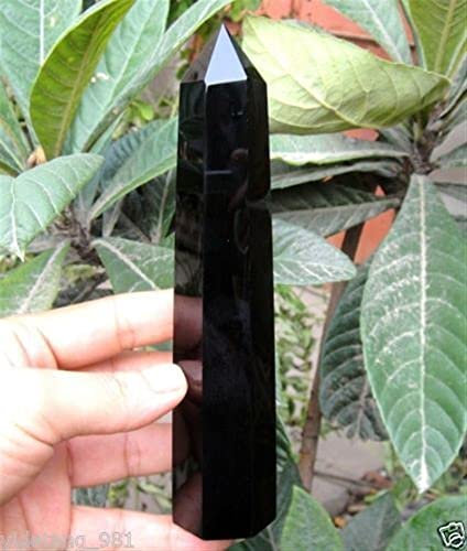 XUQULI 160-180MM Natural Black Obsidian Quartz Crystal Single Terminated Wand Healing Healing Chakra Stones