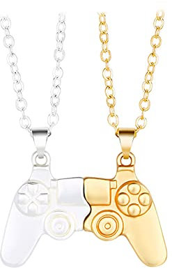 Mode Créatif Collier Magnétique Couple Collier Manette de Jeu Pendentif Collier Cadeau pour Hommes Femmes Personnalité Couple Bijoux Chaînes d'Amitié Chaîne Anniversaire Saint-Valentin