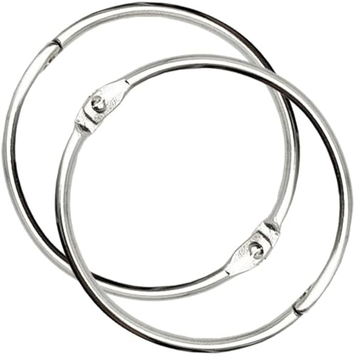 OWLKELA 2 Inch 30 Pack Loose Leaf Binder Rings, Keychain Key Ring with Metal Nickel Plated for Index Cards, Ideal for School, Home, or Office
