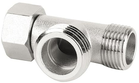 ZPSHYD 3 Wege T Stück Verteilerstück für die Dusche, 2PCS T-Stück 3/8 Zoll Abzweigverteiler für Eckventile, Reinkupfer, Oberfläche Vernickelt, Rohrinstallation für die Toilette