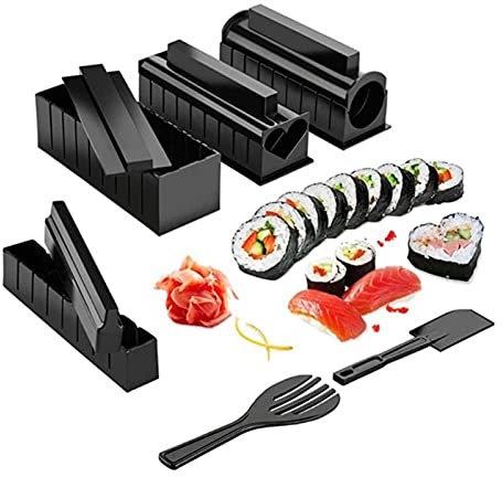 10Uds Herramienta Para Hacer Sushi Con 8 Formas Diferentes, Molde De Rollo De Arroz De Sushi De Plástico DIY Fácil Para Cocina Casera Kit De Cocina Japonesa