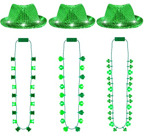 EOBOH St. Patricks, 3 Hüte und 3 Lichterketten