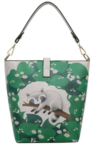 DOGO Bucket Bag - Blissful Journey - Damen Umhängetasche und Spezielle Motive- Schultertasche Damen Handtasche, Shopper Damen Henkeltasche für Büro Schule Einkauf Reise
