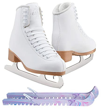 SKATE GURU Damen-Schlittschuhe mit Schlittschuhschonern, Eislauf-Figur Schlittschuhe, Womens 9, Tan, Unisex-Erwachsene, weiblich