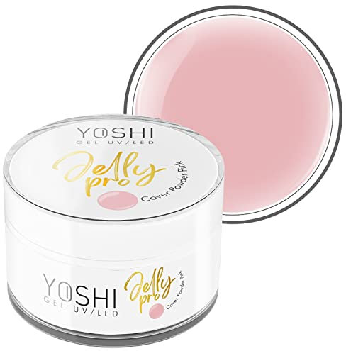 Yoshi Jelly PRO Gel Nägel 15 ml - Extra Festes Maniküre UV Gel - Professionell Gelnägel - Builder Gel für Nägel - Nagel Gel UV und LED - Gel für Gelnägel - Puderrosa