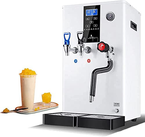 3 en 1 commercial vapeur lait mousseur chauffe - eau chaud et froid à double tête, 20L vapeur lait mousseur Café thé lait réglable température contrôlée équipement de thé au lait