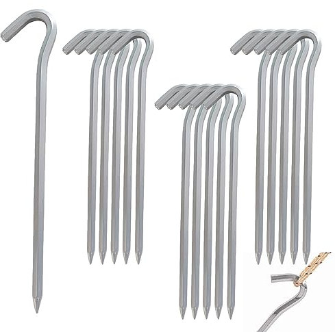 16 Stück Zeltheringe, 18 cm/7 heringe Zelt stabil, vorzelt zubehör, Stabil und Winddicht, Geeignet für Zeltheringe, Campingheringe, Markisenheringe