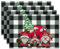 Ohok Weihnachten Tischsets Abwaschbar 4er Set, Polyester Leinen Platzdeckchen 30x45cm, Weihnachten Tischuntersetzer Platzsets für Küche Speisetisch Hotel Weihnachts Tischdeko (Zwerg Plaid)