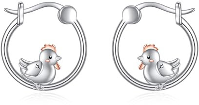 YAFEINI Küken Creolen Ohrringe 925 Sterling Silber Niedliche Küken Ohrringe Schmuck Geschenke für Damen Mädchen