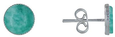 LES POULETTES BIJOUX - Sterling Silber 925 Ohrringe Gezackten Kreis Amazonit