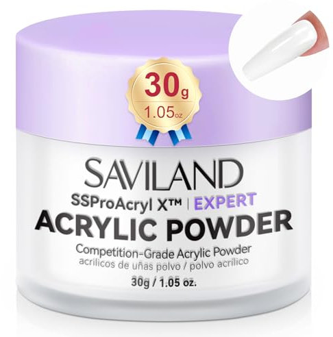 SSProAcryl White Acrylic Powder: 2024 Blending Tech Keratin Ultra-Smooth Application Professional for Nail Extension & Carving Artist DIY Sculpture