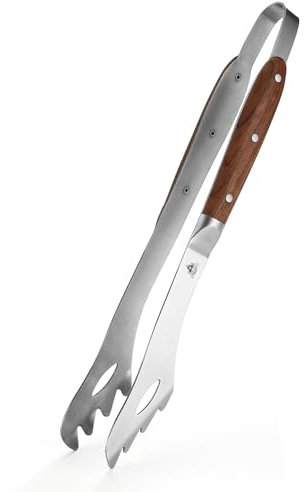 GRILLGEN Heavy Duty Rosewood Handle BBQ Grill Tongs, 16.7 Long Premium BBQ Grill Tongs for Outdoor Grilling, Essential Accessory for Barbecue & Grill, Best Grilling Gift