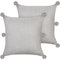 Beliani Dekokissen 2er Set Baumwolle grau gestrickt 45 x 45 cm mit Pompons Ocotea