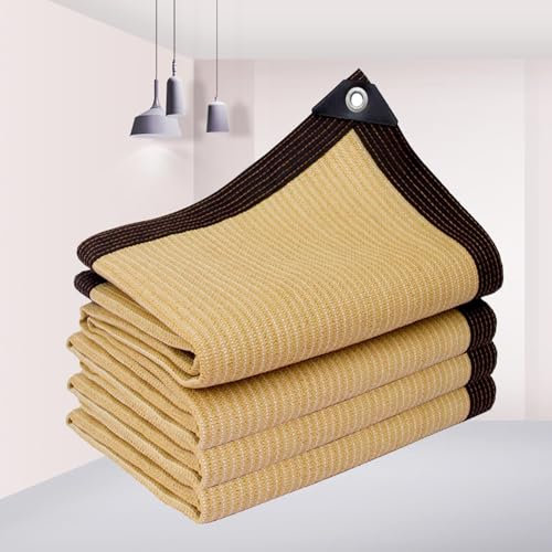 Filet Ombrage Pergola Sable Ombrage Terrasse Toile d'ombrage Ajourée 4x5 Rectangulaire pour Jardin, Terrasse, Balcon, Camping, Pergola,beige-4x4m