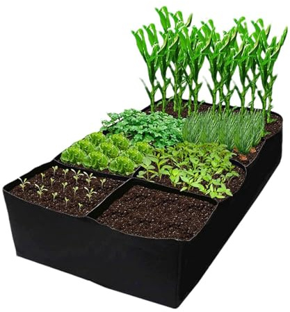 Pflanzbeet für den Garten, Pflanztasche, Hochbeet für Pflanzen, Trenngitter für Pflanzen, rechteckige Behälter für Gemüse, Blumen, Kartoffeln