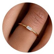Aidenn Geburtsstein Ringe Gold für Frauen Damen,14K Vergoldet, Stapelbarer Diamant Ring für Mädchen, Geschenke zum Geburtstag der Mütter, Verlobungs, Hochzeits und Versprechensringe Schmuck 57cm